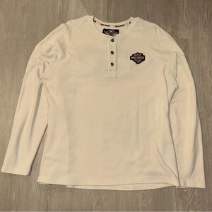 Rare Vintage Embroidered Harley Davidson Long-Sleeve